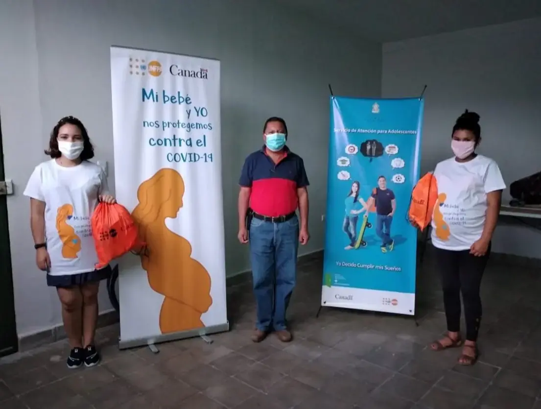 Proyecto DEREJUV/CANADÁ y el UNFPA llegan a tres mil adolescentes y jóvenes con kits de dignidad para la prevención de COVID 19 en 24 municipios de Honduras.